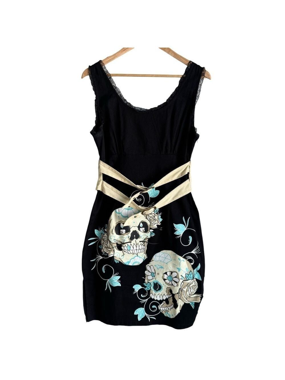 Flawed Too Fast Skull Short Dress XL Black Goth Punk Skater Emo Grunge Rocker